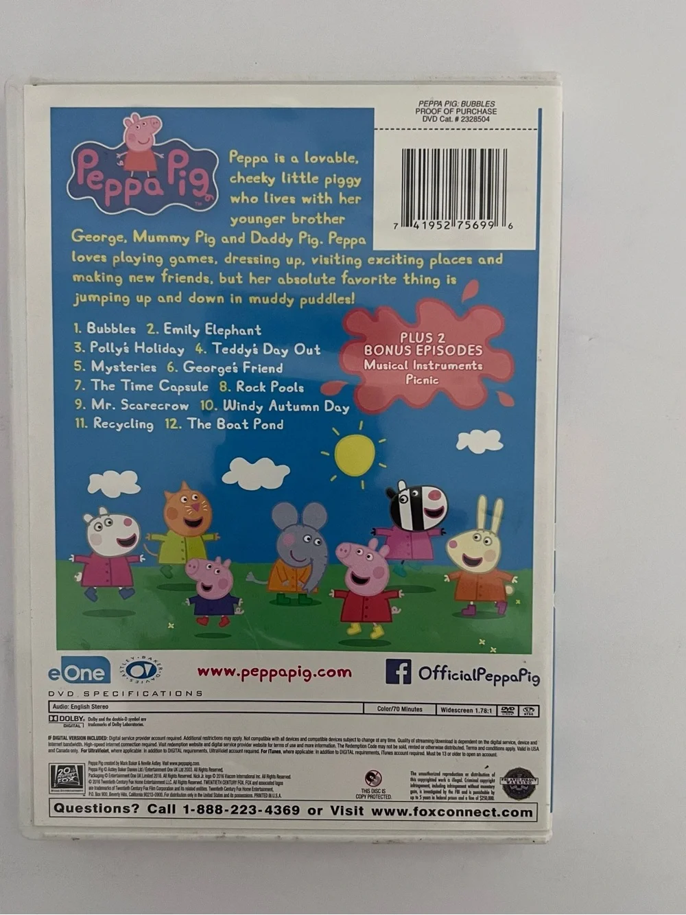 Peppa Pig Bubbles Includes 14 Fun Packed Peppasodes Nick Jr. DVD Movie